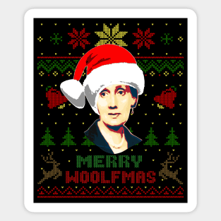 Virginia Woolf Merry Woolfmas Funny Christmas Sticker